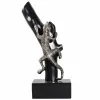 Dekoratyvinė figūrėlė Alexandra House Living Juoda Sidabras Driežas 17 x 32 x 13 cm