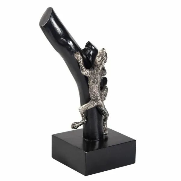 Dekoratyvinė figūrėlė Alexandra House Living Juoda Sidabras Driežas 17 x 32 x 13 cm