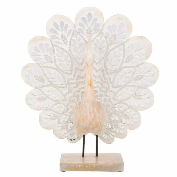 Decorative Figure Alexandra House Living Natural Peacock 53 x 12 x 46 cm