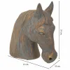 Decorative Figure Alexandra House Living Grey Golden Horse 15 x 31 x 31 cm