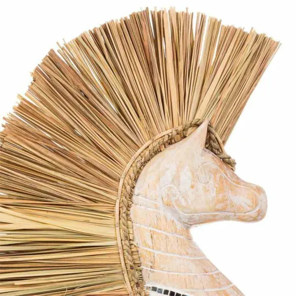Decorative Figure Alexandra House Living Black Natural Horse 52 x 10 x 30 cm