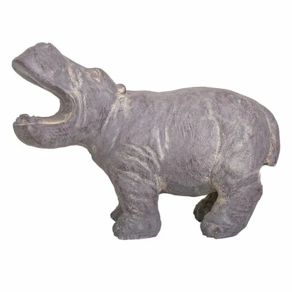 Decorative Figure Alexandra House Living Grey Hippopotamus 26 x 40 x 35 cm