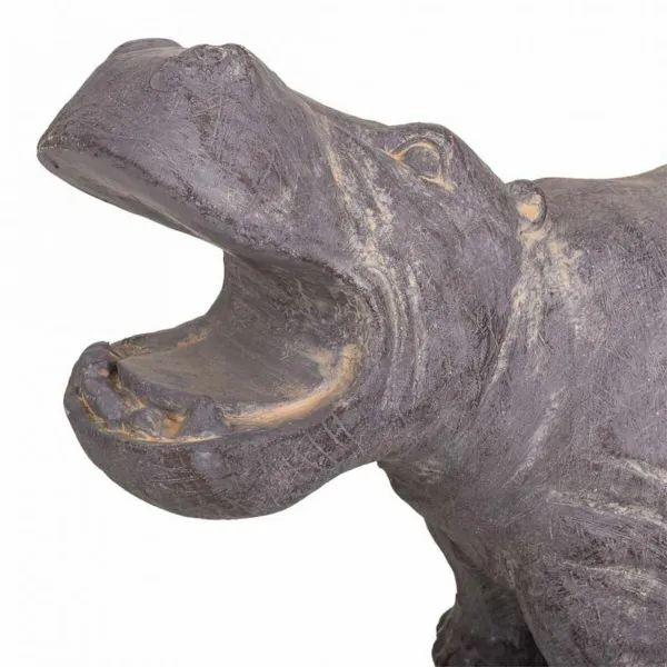 Decorative Figure Alexandra House Living Grey Hippopotamus 26 x 40 x 35 cm