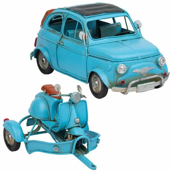 Collectable Figures Alexandra House Living Light Blue Iron ABS Motorbike Trailer 10 x 10 x 34 cm