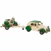 Collectable Figures Alexandra House Living Green Iron ABS Motorbike Trailer 9 x 9 x 41 cm