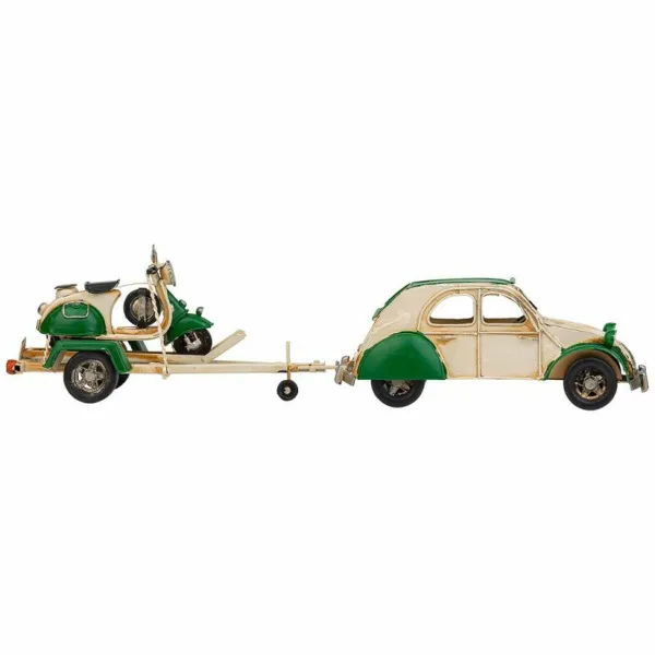 Collectable Figures Alexandra House Living Green Iron ABS Motorbike Trailer 9 x 9 x 41 cm