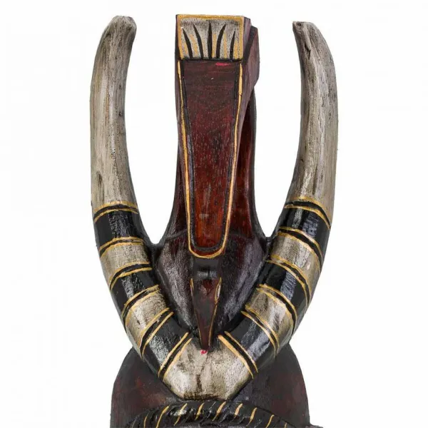Decorative Figure Alexandra House Living Black Wood Mask 6 x 50 x 16 cm