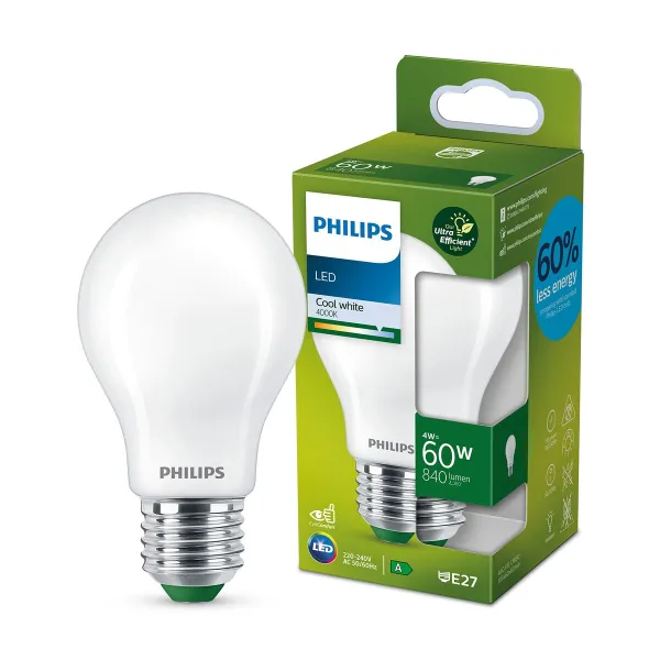 LED lemputė Philips Ultra Efficient Led Classic 4 W 60 W E27 840 lm Balta (4000 K)
