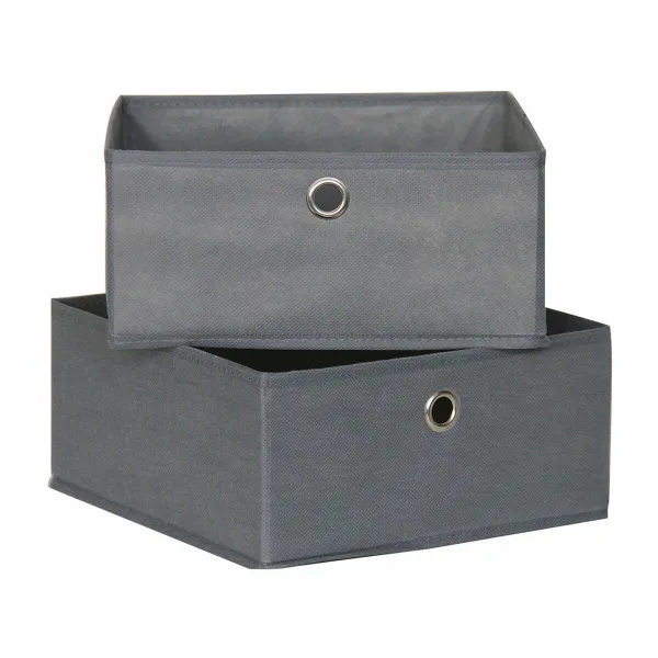 Sandėliavimo dėžės Mondex Pilka 28 x 28 x 13 cm (2 vnt.)