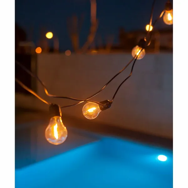 LED žibintų vainikas New Garden Allegra Juoda 8 m E27 10 350 lm