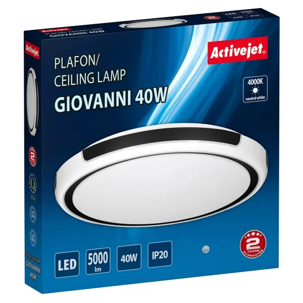 Потолочный светильник Activejet AJE-GIOVANNI 40W Белый Чёрный 80 (4000 K)
