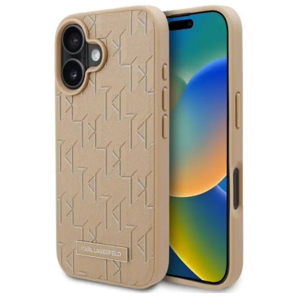 Karl Lagerfeld Hot Stamp MagSafe - Case for iPhone 16 (beige)