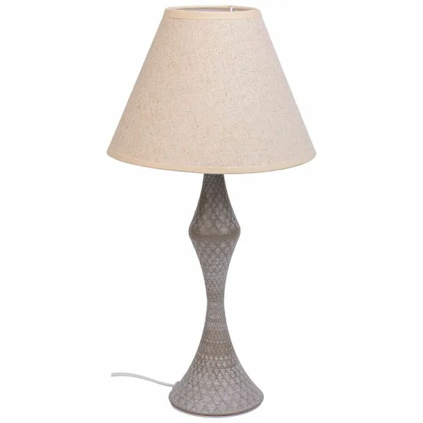 Pöytälamppu Alexandra House Living Valkoinen Harmaa Metalli Kangas 220-240 V 23 x 46 x 23 cm