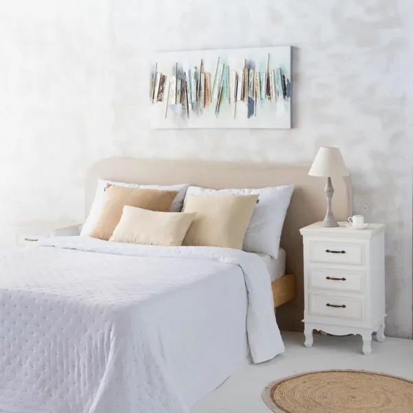 Stalinė lempa Alexandra House Living Balta Pilka Metalinis Audinys 220-240 V 23 x 46 x 23 cm