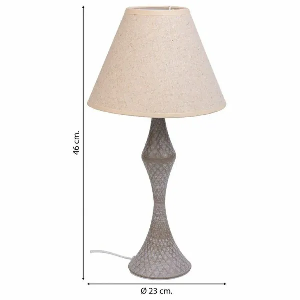 Stalinė lempa Alexandra House Living Balta Pilka Metalinis Audinys 220-240 V 23 x 46 x 23 cm
