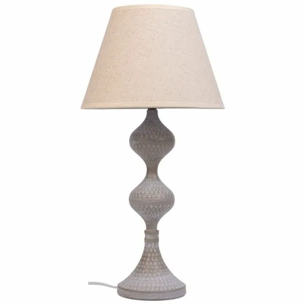 Pöytälamppu Alexandra House Living Valkoinen Harmaa Metalli Kangas 220-240 V 25 x 50 x 25 cm