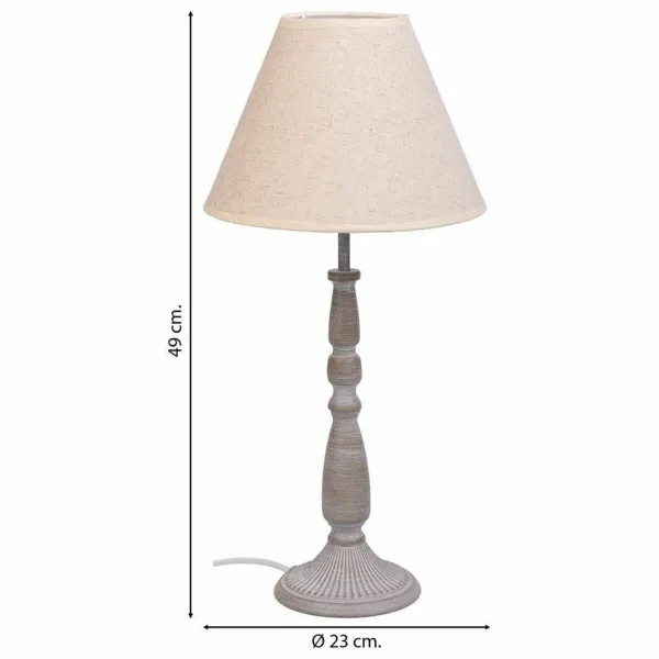 Pöytälamppu Alexandra House Living Valkoinen Harmaa Metalli Kangas 220-240 V 23 x 49 x 23 cm