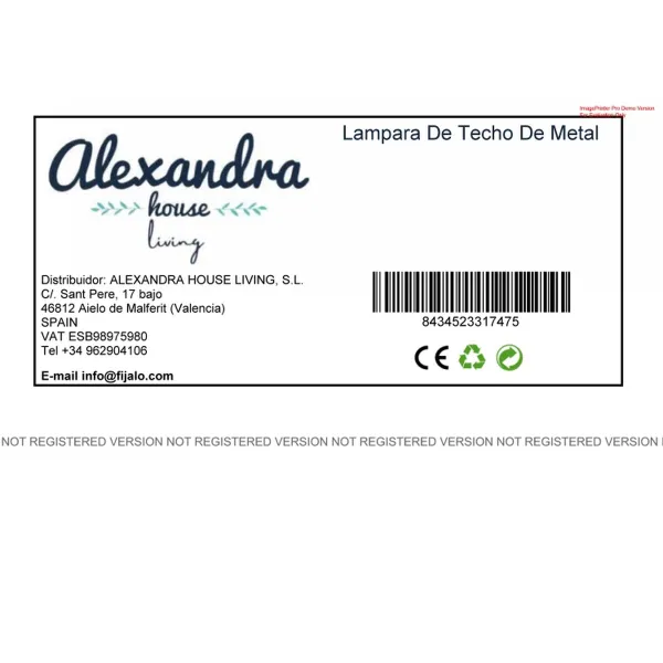 Потолочный светильник Alexandra House Living Медь