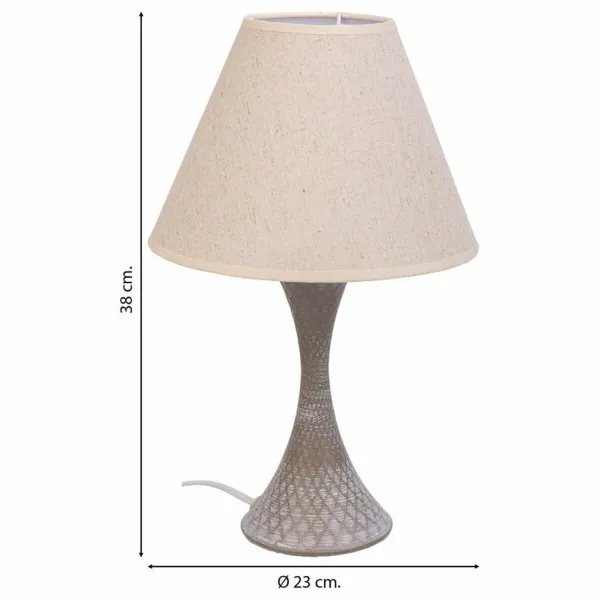 Pöytälamppu Alexandra House Living Valkoinen Harmaa Metalli Kangas 220-240 V 23 x 38 x 23 cm