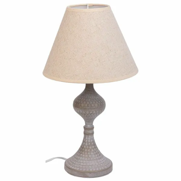 Stalinė lempa Alexandra House Living Balta Pilka Metalinis Audinys 220-240 V 23 x 41 x 23 cm