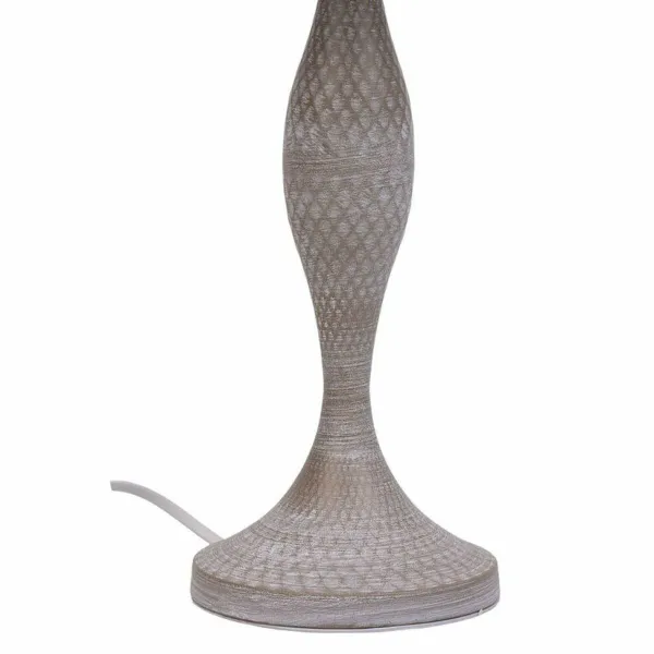 Stalinė lempa Alexandra House Living Balta Pilka Metalinis Audinys 220-240 V 23 x 46 x 23 cm