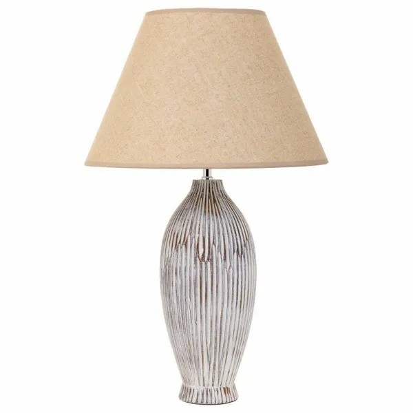 Galda lampa Alexandra House Living Balts Polirezīns 220-240 V 18 x 49 x 18 cm