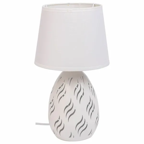 Stalinė lempa Alexandra House Living Balta Metalinis Audinys 220-240 V 18 x 31 x 18 cm