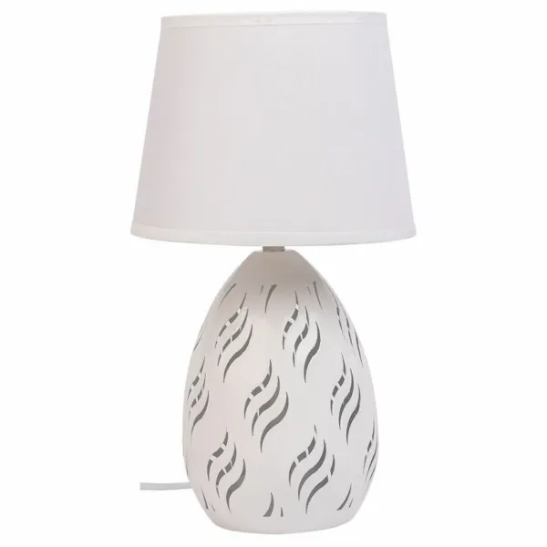 Stalinė lempa Alexandra House Living Balta Metalinis Audinys 220-240 V 18 x 31 x 18 cm