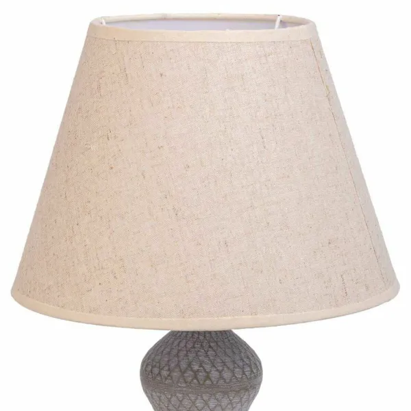 Stalinė lempa Alexandra House Living Balta Pilka Metalinis Audinys 220-240 V 25 x 46 x 25 cm