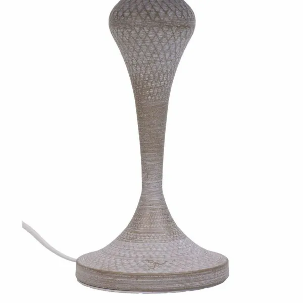 Stalinė lempa Alexandra House Living Balta Pilka Metalinis Audinys 220-240 V 25 x 46 x 25 cm