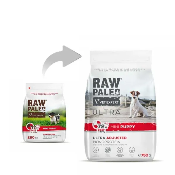 Lopbarība VETEXPERT Ultra Mini Puppy Beef Teļa gaļa 750 g