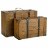 Dekoratyvinis lagaminas Alexandra House Living Ruda PVC Medžio Metalinis Vintage 31 x 17 x 45 cm 40 x 24 x 13,5 cm Dekoratyvinis