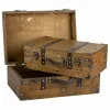 Koristeellinen matkalaukku Alexandra House Living Ruskea PVC Puu Metalli Vintage 31 x 17 x 45 cm 40 x 24 x 13,5 cm Koristeelline