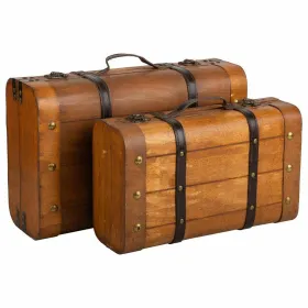 Декоративный чемодан Alexandra House Living Коричневый PVC Деревянный Металл Vintage 30 x 16 x 45 cm 38 x 24 x 13,5 cm Декоратив