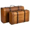 Dekoratīvs čemodāns Alexandra House Living Brūns PVC Koks Metāls Vintage 30 x 16 x 45 cm 38 x 24 x 13,5 cm Dekoratīvie 2 Daudzum