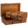 Dekoratīvs čemodāns Alexandra House Living Brūns PVC Koks Metāls Vintage 30 x 16 x 45 cm 38 x 24 x 13,5 cm Dekoratīvie 2 Daudzum