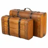Dekoratīvs čemodāns Alexandra House Living Brūns PVC Koks Metāls Vintage 30 x 16 x 45 cm 38 x 24 x 13,5 cm Dekoratīvie 2 Daudzum