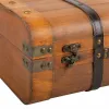 Dekoratīvs čemodāns Alexandra House Living Brūns PVC Koks Metāls Vintage 30 x 16 x 45 cm 38 x 24 x 13,5 cm Dekoratīvie 2 Daudzum