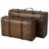 Koristeellinen matkalaukku Alexandra House Living Ruskea PVC Puu Metalli Vintage 30 x 16 x 45 cm 38 x 24 x 13,5 cm Koristeelline