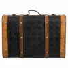 Dekoratīvs čemodāns Alexandra House Living Melns PVC Koks Metāls Drāna Vintage 30 x 17 x 43 cm