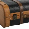 Dekoratīvs čemodāns Alexandra House Living Melns PVC Koks Metāls Drāna Vintage 30 x 17 x 43 cm