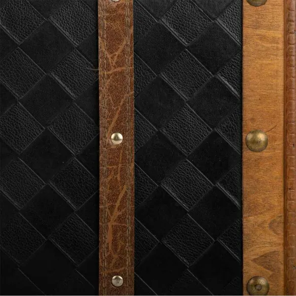 Decorative suitcase Alexandra House Living Black PVC Wood Metal Cloth Vintage 30 x 17 x 43 cm