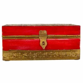 Шкатулка Alexandra House Living Красный Латунь Древесина манго Деревянный MDF 11 x 9 x 20 cm