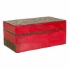 Dėžutė Alexandra House Living Raudona Žalvaris Mango mediena Medžio MDF 11 x 9 x 20 cm