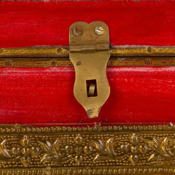 Dėžutė Alexandra House Living Raudona Žalvaris Mango mediena Medžio MDF 11 x 9 x 20 cm