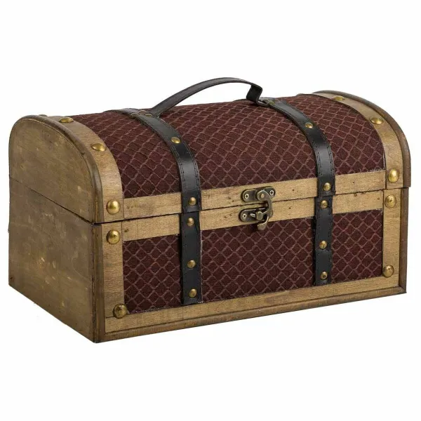 Dėžė Alexandra House Living Ruda PVC Medžio Metalinis Audinys 21 x 19 x 35 cm Estilo vintage