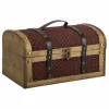 Dėžė Alexandra House Living Ruda PVC Medžio Metalinis Audinys 21 x 19 x 35 cm Estilo vintage