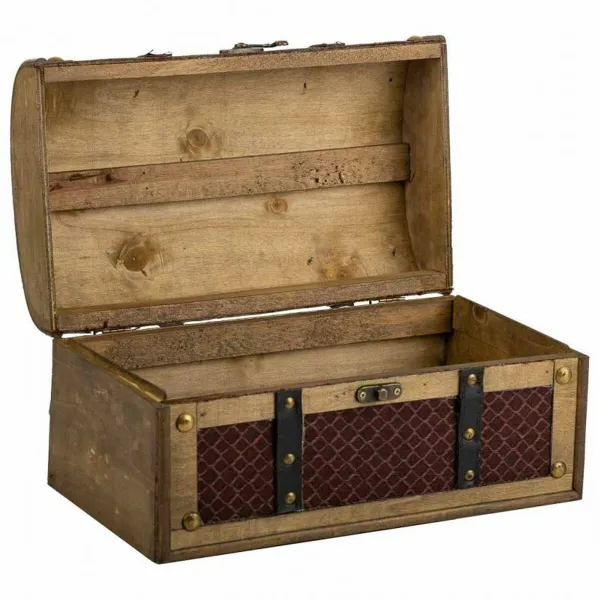 Dėžė Alexandra House Living Ruda PVC Medžio Metalinis Audinys 21 x 19 x 35 cm Estilo vintage