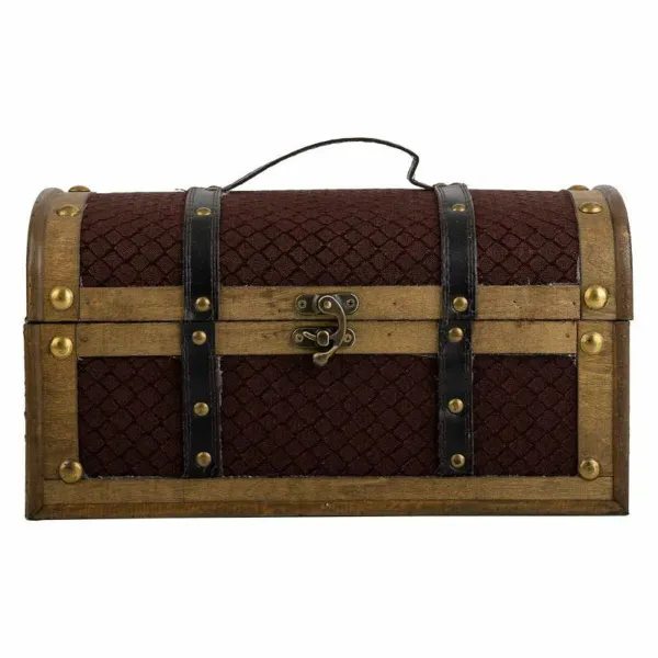 Dėžė Alexandra House Living Ruda PVC Medžio Metalinis Audinys 21 x 19 x 35 cm Estilo vintage