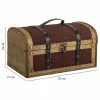 Chest Alexandra House Living Brown PVC Wood Metal Cloth 21 x 19 x 35 cm Estilo vintage